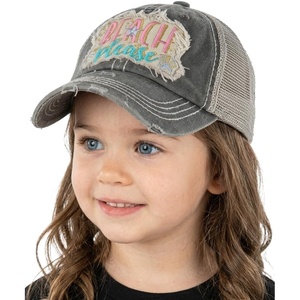 image:imageFunky Junque Kids Baseball Cap Embroidered Toddler Snapback HatBeach Please Metallic  Black 59