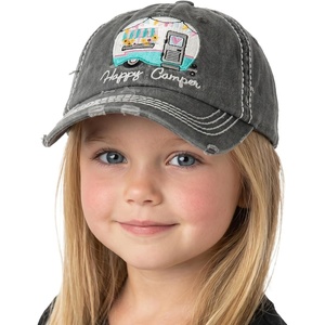 image:imageFunky Junque Kids Baseball Cap Embroidered Toddler Snapback HatHappy Camper  Black 59