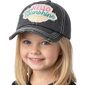 image:imageFunky Junque Kids Baseball Cap Embroidered Toddler Snapback HatHello Sunshine  Black 59