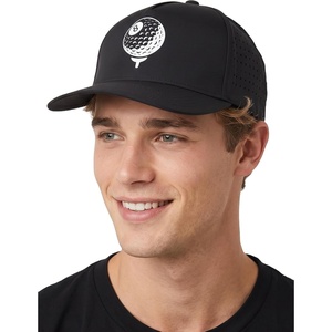 image:imageFunky Junque Mens High Crown Golf Hat Performance Golf CapEight Ball  Black