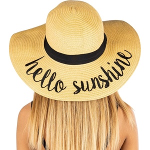 image:imageFunky Junque Panama Sun Hat Wide Brim Packable Straw Beach Cap1 Hello Sunshine