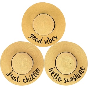 image:imageFunky Junque Panama Sun Hat Wide Brim Packable Straw Beach Cap3 Pack  1 Good Vibes  1 Hello Sunshine  1 Just Chillin