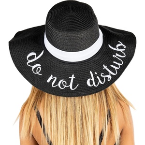 image:imageFunky Junque Panama Sun Hat Wide Brim Packable Straw Beach CapDo Not Disturb Black