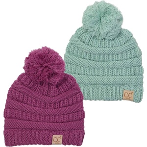 image:imageFunky Junque Toddler Pom Beanie  Kids Winter Hat for Ages 14 Baby Boy amp Girl Knit Beanies Warm Cozy Knit Snow Hats2 Pack  Mint  Lavender