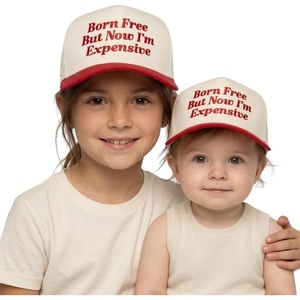 image:imageFunky Junque Toddler amp Kid Vintage TwoTone Embroidered Trucker Hat 2 Pack Bundle  Born Free But Now Im Expensive  RedBeige