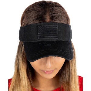 image:imageFunky Junque Womens Sun Visor Adjustable Moisture Wicking Golf CapAmerican Flag  Black