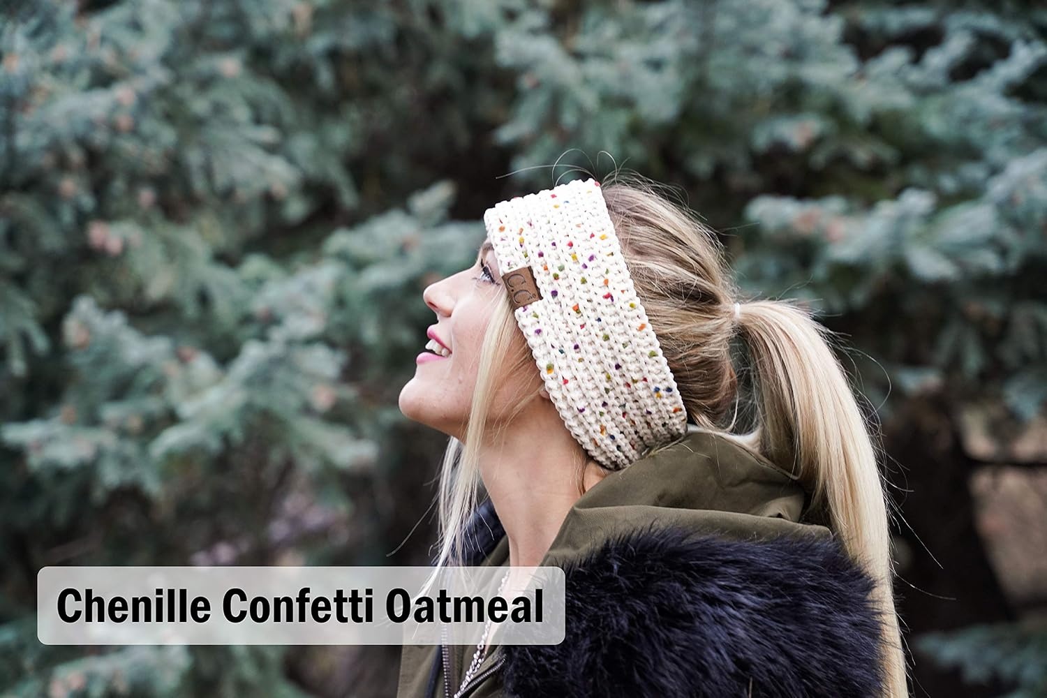image:imageFunky Junque Fleece Lined Head Wrap Headband Ear Warmer for Women Soft Stretchy Cable Knit Winter Accessory for Cold Weather  RedMulticolored