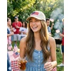 image:imageFunky Junque American Flag Hat for Women  USA Trucker Cap Low Profile Adjustable Baseball Dad HatBeige