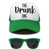 image:imageFunky Junque Bachelorette Trucker Hat amp Sunglasses Set  Funny Foam Hats amp Bride Sunglasses Party Favors for BridesmaidsThe Drunk One  Hat  Sunnies Set Kelly Green