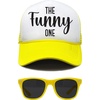 image:imageFunky Junque Bachelorette Trucker Hat amp Sunglasses Set  Funny Foam Hats amp Bride Sunglasses Party Favors for BridesmaidsThe Funny One  Hat  Sunnies Set Yellow