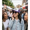 image:imageFunky Junque Bachelorette Trucker Hat amp Sunglasses Set  Funny Foam Hats amp Bride Sunglasses Party Favors for BridesmaidsThe Smart One  Hat  Sunnies Set Dark Purple