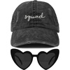 image:imageFunky Junque Bride and Groom Baseball Hats Bachelorette Party Caps1 Squad Black  1 Heart Sunnies Black