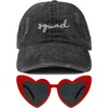 image:imageFunky Junque Bride and Groom Baseball Hats Bachelorette Party Caps1 Squad Black  1 Heart Sunnies Red