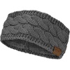 image:imageFunky Junque Fleece Lined Head Wrap Headband Ear Warmer for Women Soft Stretchy Cable Knit Winter Accessory for Cold Weather  RedCharcoal