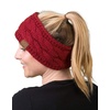 image:imageFunky Junque Fleece Lined Head Wrap Headband Ear Warmer for Women Soft Stretchy Cable Knit Winter Accessory for Cold Weather  RedSolid Red