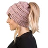 image:imageFunky Junque Ponytail Beanie for Women  Winter Hat Soft Stretch Cable Knit High Pony Tail Womens Running HatsA Confetti Indi Pink Design