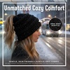 image:imageFunky Junque Ponytail Beanie for Women  Winter Hat Soft Stretch Cable Knit High Pony Tail Womens Running HatsConfetti Black Design