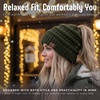image:imageFunky Junque Ponytail Beanie for Women  Winter Hat Soft Stretch Cable Knit High Pony Tail Womens Running HatsOlive