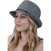 image:imageFunky Junque Short Brim Fedora Packable Sun Hat for Women2 Pack  Black  Brown Multi W Beaded Ropes