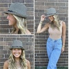 image:imageFunky Junque Short Brim Fedora Packable Sun Hat for Women2 Pack  Black  Brown Multi W Beaded Ropes