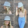 image:imageFunky Junque Short Brim Fedora Packable Sun Hat for Women2 Pack  White  Grey