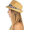 image:imageFunky Junque Short Brim Fedora Packable Sun Hat for WomenFloral Band  Natural