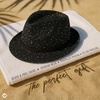 image:imageFunky Junque Short Brim Fedora Packable Sun Hat for WomenSequin  Black