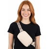 image:imageFunky Junque Versatile Black Fanny Pack Belt Bag for Women and Girls Adjustable Crossbody Waist Bag with Multiple Pockets  Aztec  BlackAztec Strap  Beige