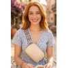 image:imageFunky Junque Versatile Black Fanny Pack Belt Bag for Women and Girls Adjustable Crossbody Waist Bag with Multiple Pockets  Aztec  BlackAztec Strap  Beige