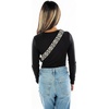 image:imageFunky Junque Versatile Black Fanny Pack Belt Bag for Women and Girls Adjustable Crossbody Waist Bag with Multiple Pockets  Aztec  BlackAztec Strap  Black