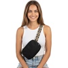 image:imageFunky Junque Versatile Black Fanny Pack Belt Bag for Women and Girls Adjustable Crossbody Waist Bag with Multiple Pockets  Aztec  BlackAztec Strap  Black