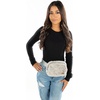 image:imageFunky Junque Versatile Black Fanny Pack Belt Bag for Women and Girls Adjustable Crossbody Waist Bag with Multiple Pockets  Aztec  BlackFaux Fur  Heather Grey