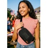 image:imageFunky Junque Versatile Black Fanny Pack Belt Bag for Women and Girls Adjustable Crossbody Waist Bag with Multiple Pockets  Aztec  BlackFlag Embrodery  Black