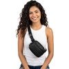 image:imageFunky Junque Versatile Black Fanny Pack Belt Bag for Women and Girls Adjustable Crossbody Waist Bag with Multiple Pockets  Aztec  BlackPuffer  Black