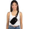 image:imageFunky Junque Versatile Black Fanny Pack Belt Bag for Women and Girls Adjustable Crossbody Waist Bag with Multiple Pockets  Aztec  BlackSherpa  Black
