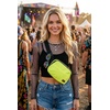 image:imageFunky Junque Versatile Black Fanny Pack Belt Bag for Women and Girls Adjustable Crossbody Waist Bag with Multiple Pockets  Aztec  BlackSolid  Neon Lime