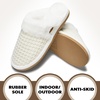 image:imageFunky Junque Womens Clog Slippers Faux Fur House ShoesWaffle Knit  Ivory