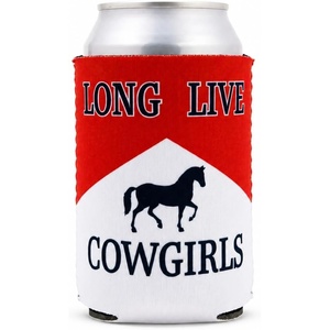 image:imageAdult Can Cooler Sleeve  4Pack VarietyLong Live Cowgirls  RedWhite