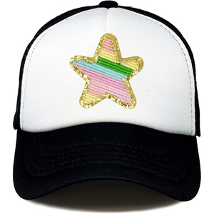 image:imageFunky Junque Baby Boy Infant Trucker Sun Hat Baseball Toddler Girl Curved Brim Trucker Hat Youth Beach Cap Summer MeshStar Rainbow  BlackWhite