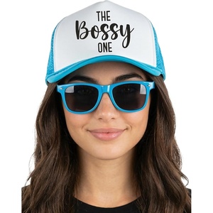 image:imageFunky Junque Bachelorette Trucker Hat amp Sunglasses Set  Funny Foam Hats amp Bride Sunglasses Party Favors for BridesmaidsThe Bossy One  Hat  Sunnies Set Aqua