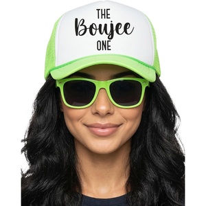 image:imageFunky Junque Bachelorette Trucker Hat amp Sunglasses Set  Funny Foam Hats amp Bride Sunglasses Party Favors for BridesmaidsThe Boujee One  Hat  Sunnies Set Neon Lime