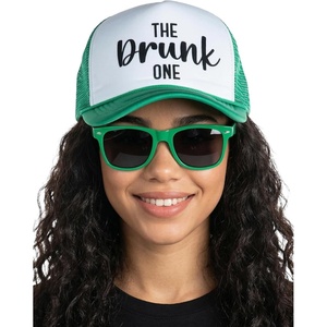 image:imageFunky Junque Bachelorette Trucker Hat amp Sunglasses Set  Funny Foam Hats amp Bride Sunglasses Party Favors for BridesmaidsThe Drunk One  Hat  Sunnies Set Kelly Green