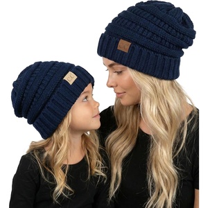 image:imageFunky Junque Mommy amp Me Beanie Set  Matching Knit Winter Hats for Baby Toddler Kids amp Moms Cute Family Beanies BundleAdult  Toddler  Oversized Navy 2 Pk