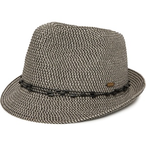 image:imageFunky Junque Short Brim Fedora Packable Sun Hat for WomenBlack Multi W Beaded Ropes