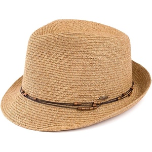 image:imageFunky Junque Short Brim Fedora Packable Sun Hat for WomenNatural Multi W Beaded Ropes