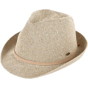 image:imageFunky Junque Short Brim Fedora Packable Sun Hat for WomenSequin  Beige