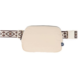 image:imageFunky Junque Versatile Black Fanny Pack Belt Bag for Women and Girls Adjustable Crossbody Waist Bag with Multiple Pockets  Aztec  BlackAztec Strap  Beige