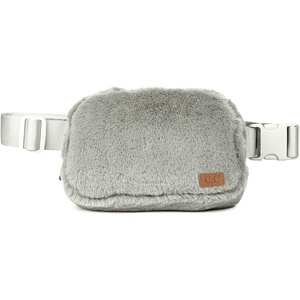 image:imageFunky Junque Versatile Black Fanny Pack Belt Bag for Women and Girls Adjustable Crossbody Waist Bag with Multiple Pockets  Aztec  BlackFaux Fur  Heather Grey