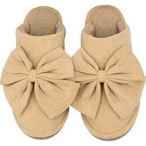 image:imageFunky Junque Womens Clog Slippers Faux Fur House ShoesOversized Bow  Dk Beige