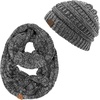 image:imageFunky Junque Beanie amp Infinity Scarf Gift Set  Matching Winter Accessories Sets for Women Soft Knit Hat and Scarf Bundle4 Tone Mix  Grey  Black  Beige  Lt French Beige